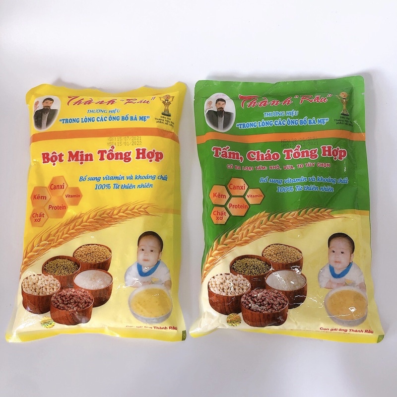 Bột gạo mịn, gạo hạt vỡ Thành Râu cho bé ăn dặm, nấu bột ngọt, bột mặn cho bé