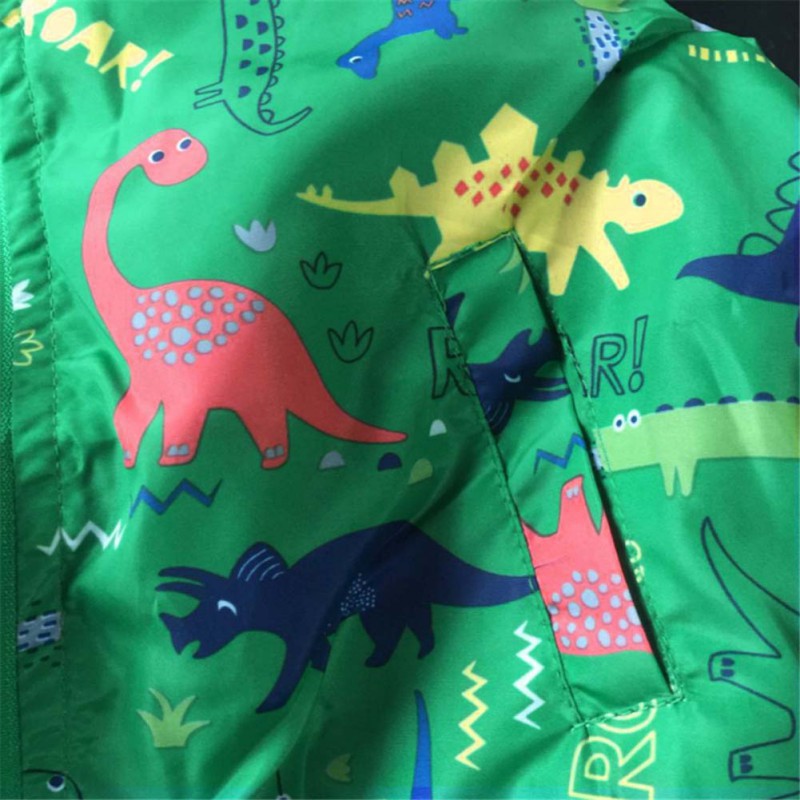 Áo khoác tay dài in hoạt hình khủng long dễ thương dành cho bé