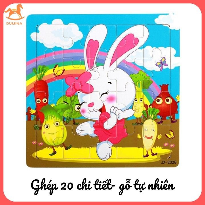 Đồ chơi tranh ghép xếp hình 20 chi tiết gỗ cho bé