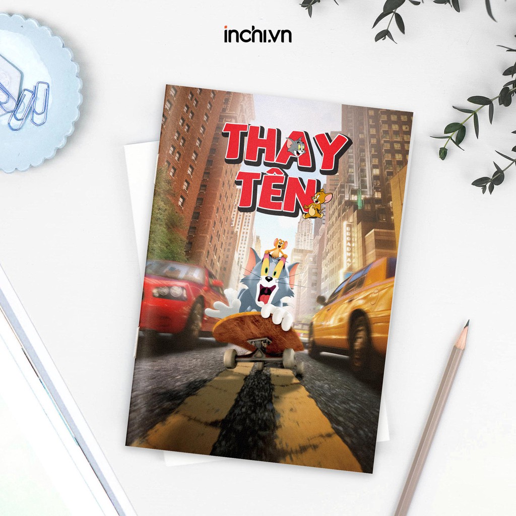 CARTOON - 5 MẪU VỞ KẺ NGANG 120 TRANG IN TÊN THEO YÊU CẦU KÈM HÌNH TOM &amp; JERRY ĐỘC ĐÁO -VỞ NĂM HỌC MỚI CHO BÉ ĐẾN TRƯỜNG