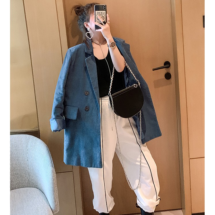 Ảnh thật 4 hình cuối-HC281.Áo blazer nhung thu đông phong cách Hàn Quốc