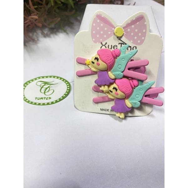 Set 2 kẹp tóc hoạt hình công chúa dễ thương xinh xắn nhiều màu sắc