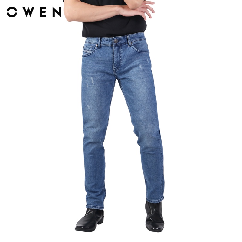 Quần jean nam Owen Slim Fit màu Xanh nhạt - QJSL23951