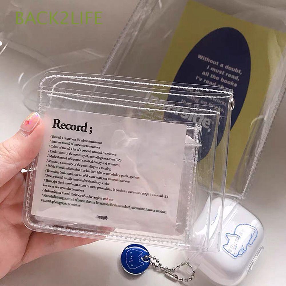 Ví đựng thẻ ID/ danh thiếp bằng PVC trong suốt phong cách Harajuku Hàn Quốc thời trang cho nữ