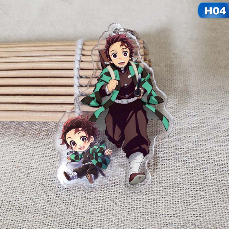 flowersqueen Móc khóa hình Demon Slayer độc đáo bằng acrylic