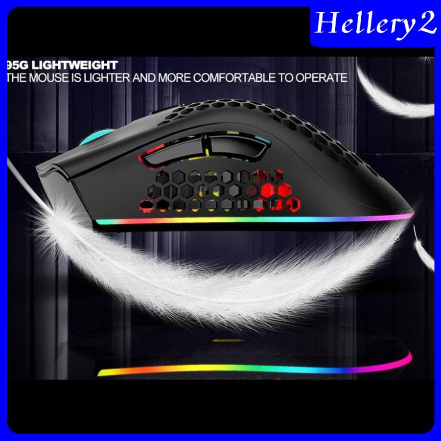2.4G Wireless Gaming Mouse RGB Honeycomb Mouse Mice for Gamer Office Black