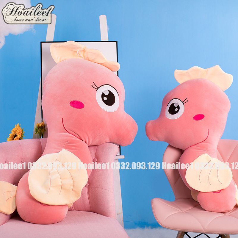 Gấu bông hình thú cá ngựa bông cute size 60-80cm 100cm cao cấp gấu ôm cho bé dễ thương mềm mịn