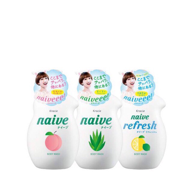 Sữa tắm Naive chiết xuất lá đào cho làn da tươi mới và mịn màng 530ml chính hãng - Nhật Bản