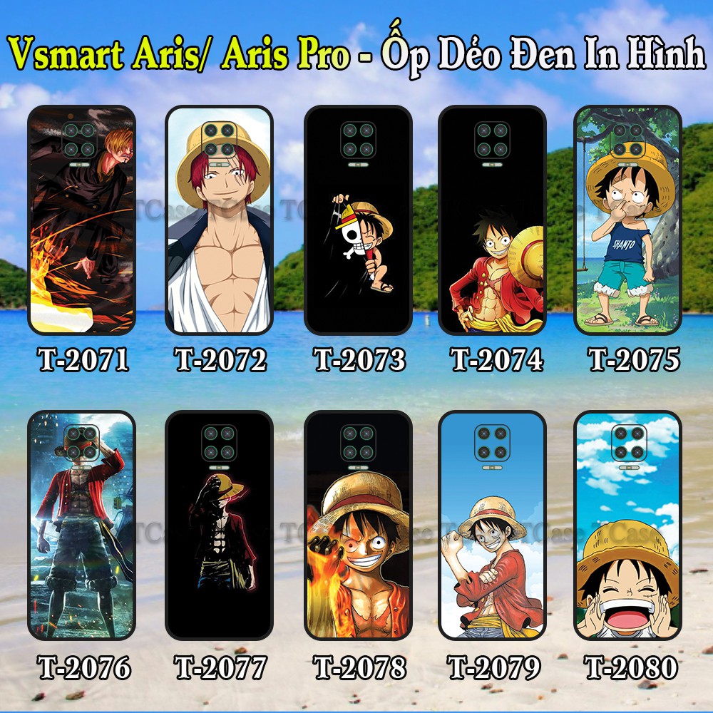 Ốp lưng Vsmart Aris/ Aris Pro dẻo đen in hình One Piece