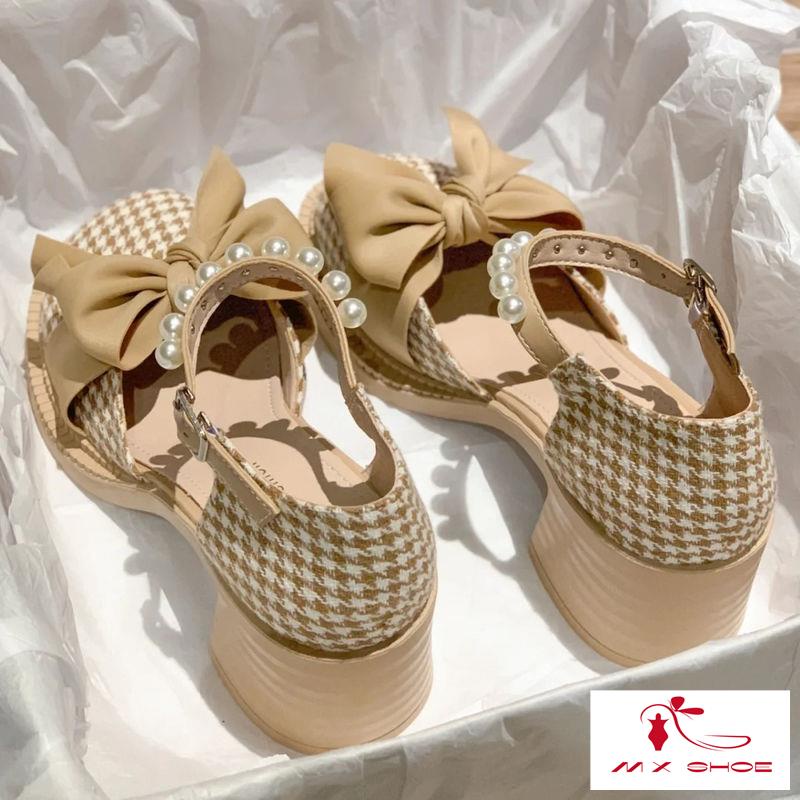 Giày Cao Gót Mary Jane Đế Dày Phong Cách Thời Trang Mùa Hè 022 Mới Cho Nữ