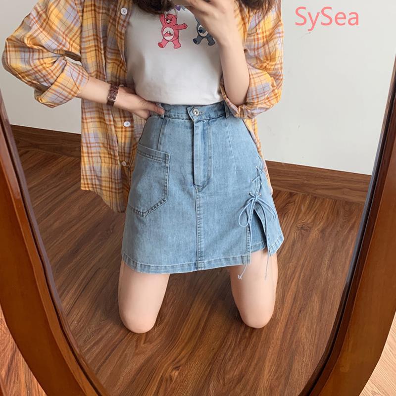 chân váy jean Ngắn Dáng Chữ A Lưng Cao Thời Trang Mùa Hè Cho Nữ | BigBuy360 - bigbuy360.vn