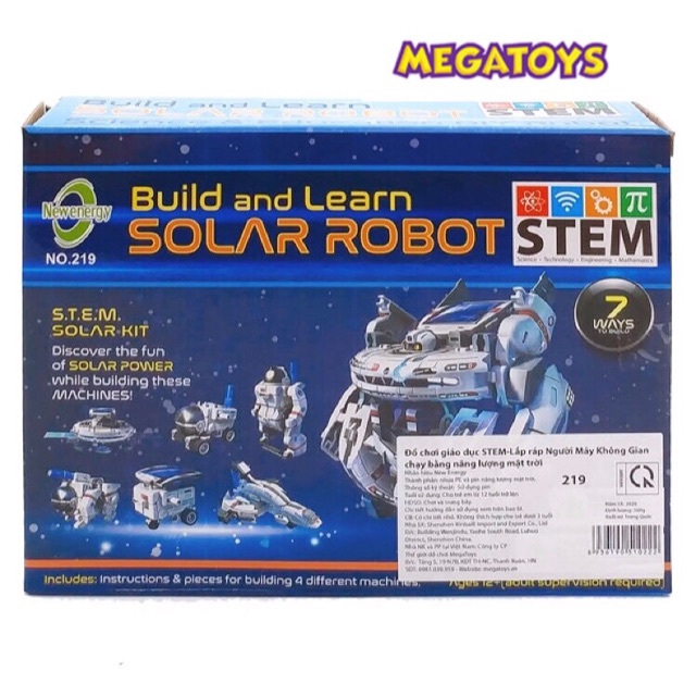 Đồ Chơi Giáo Dục Stem - Lắp Ráp 7 Loại Robot Không Gian Chạy Bằng Năng Lượng Mặt Trời  219  - MGT