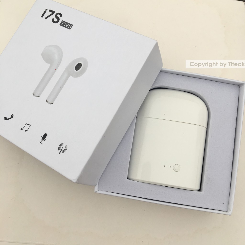 Tai nghe Bluetooth Earpods i7s, cốc sạc chuẩn