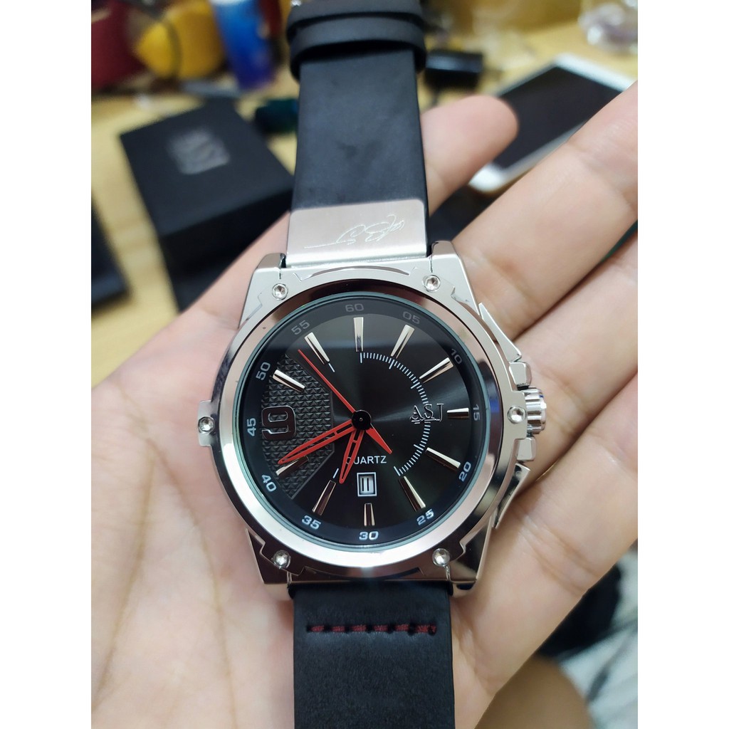 [HOT SALE] Đồng Hồ Nam ASJ Sport Máy Nhật, Dây Da Cao Cấp, Chống Nước Chống Xước Hiệu Quả