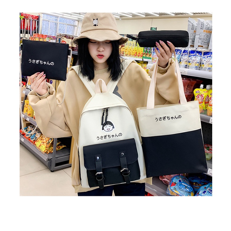 Balo đi học Maruco combo 4 túi phong cách Hàn Quốc cute - FW001