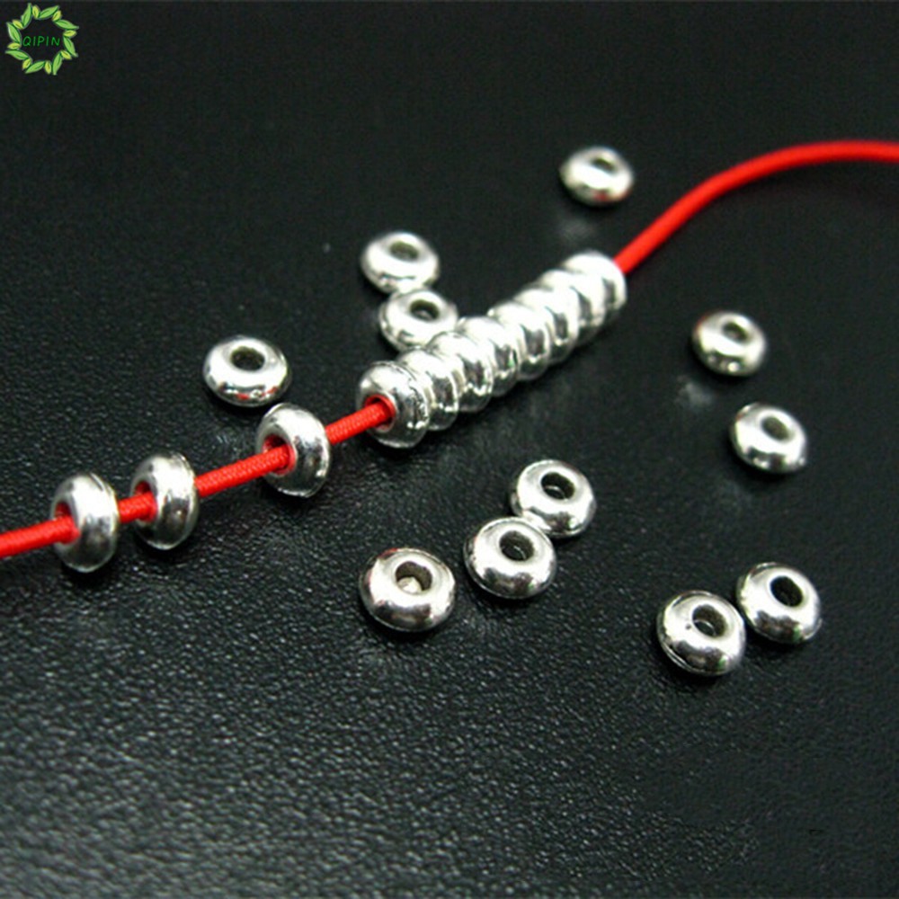 Cod Qipin Simple Useful Alloy Round Spacer Beads Set DIY Jewelry Making Accessories 100Pcs