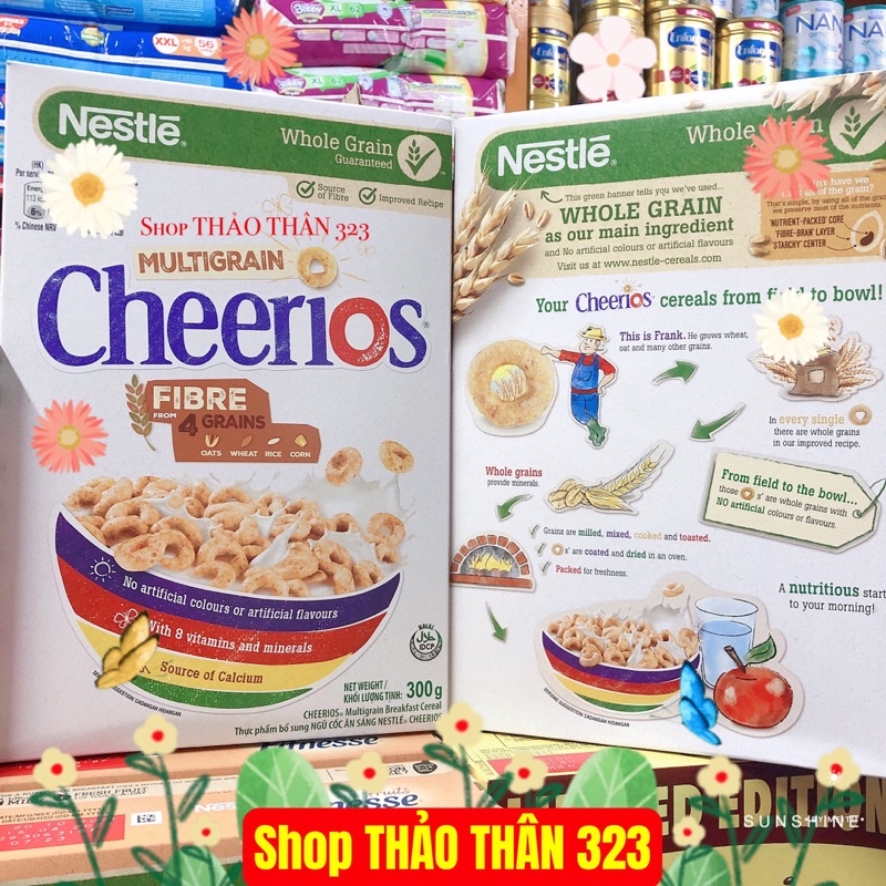 Date T02/2023- Bánh Ngũ Cốc Ăn Sáng Nestle Cheerios Multigrain 300g