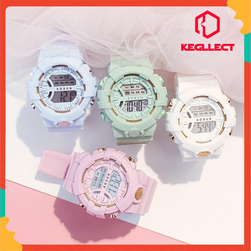 Đồng Hồ Điện Tử Kegllect Phong Cách Harajuku Hàn Quốc Cho Nữ