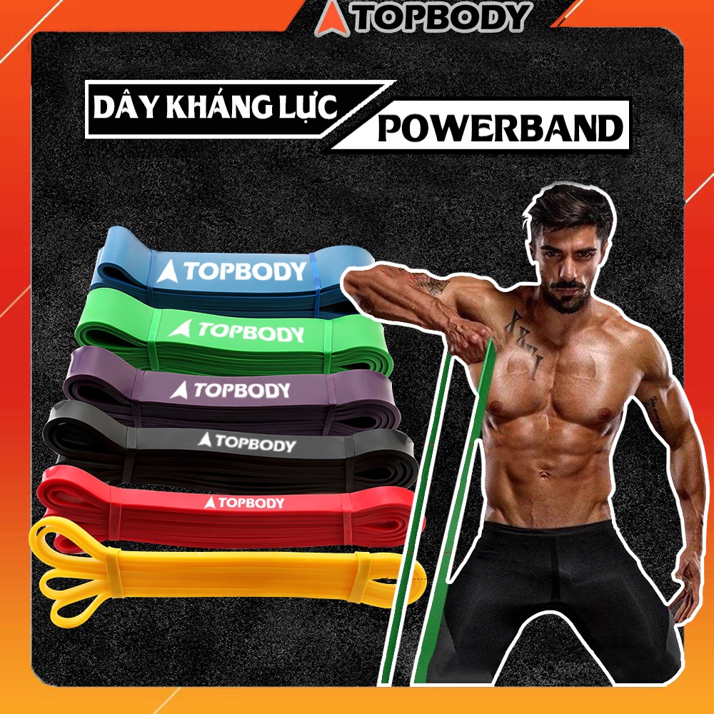 Dây kháng lực tập gym, Power Band đa năng, hỗ trợ luyện tập thể dục, tiện lợi tại nhà, văn phòng TOPBODY