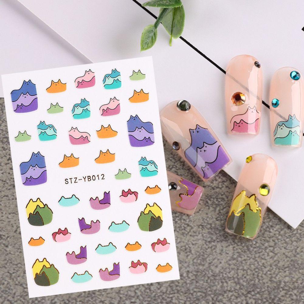 Bộ 5 Miếng Dán Trang Trí Móng Tay Hình Hạt Đậu 3D Dễ Thương DIY