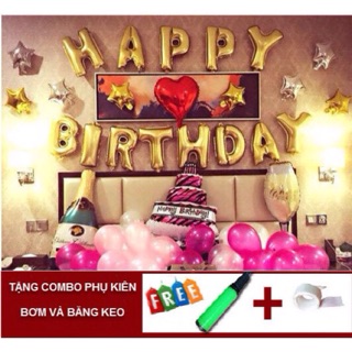 Set bóng trang trí sinh nhật hình ly rượu và champagane to