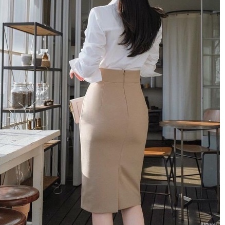 Chân váy bút chì ulzzang cạp cao thương hiệu COCOA, chân váy công sở vải UMI siêu đẹp CV2