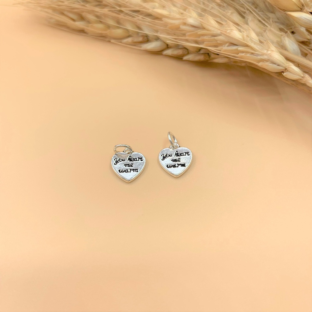 Charm móc treo trái tim You Heart Me Warm - Charm Bạc 925 - Mã CA735