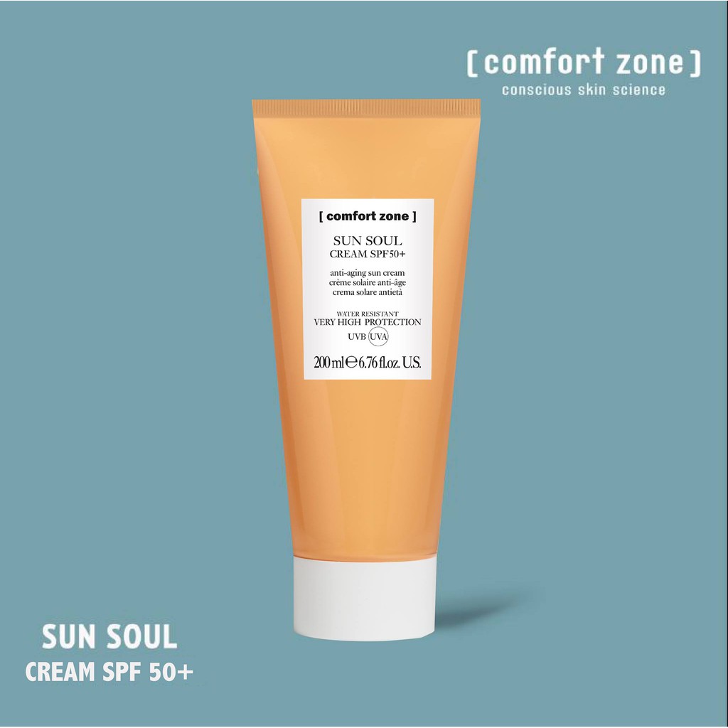 Kem Chống Nắng Phổ Rộng Giúp Chống Lão Hoá Cho Mặt Và Cơ Thể Comfort Zone Sun Soul Face &amp; Body Cream SPF 50+ 200ml