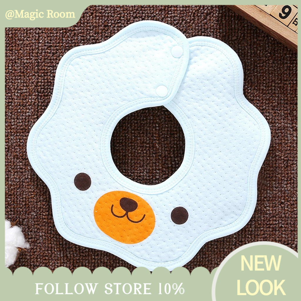 Babyfair Bông Yếm Trẻ Em Không Thấm Nước Thân Thiện Với Da Hoa Hình Cánh Sơ Sinh Muslin Cho