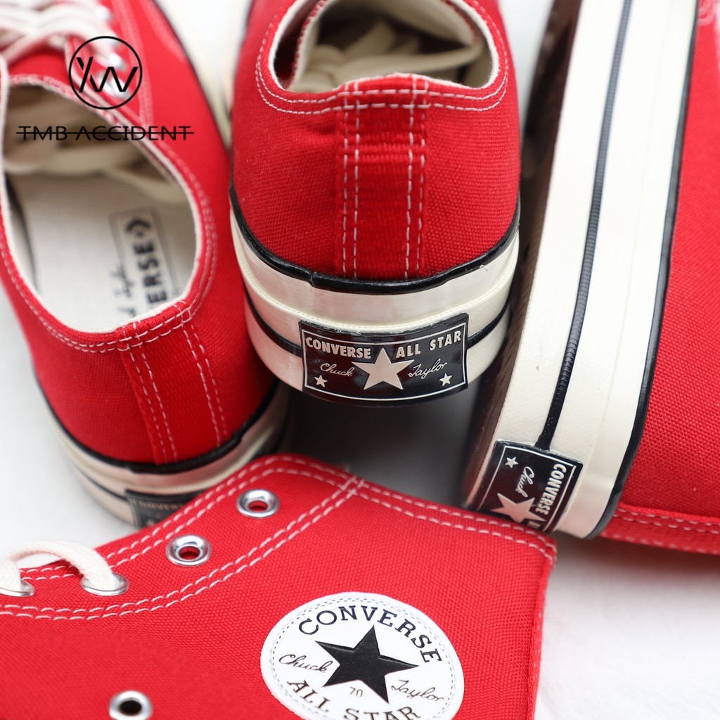 Hàng Có Sẵn Giày Thể Thao Converse Cổ Cao Vải Bố Cổ Thấp Màu Đỏ Giáng Sinh 1970s Cho Nam Và Nữ