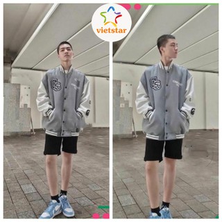 Áo khoác bomber bóng chày CS áo khoác unisex bomber chất nỉ mịn mềm cho nam nữ - VIETSTAR
