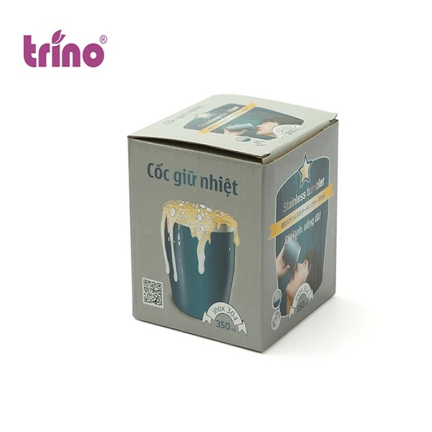Cốc giữ nhiệt Trino inox 350ml, Sản phẩm bằng Inox 304, Thành cao 9.3cm, Hộp đựng Catton