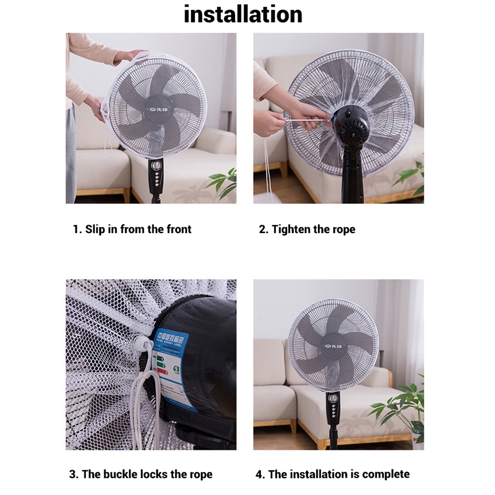 Vỏ Lưới Bọc Quạt Điện Hình Tròn 16/18 Inch Chống Bụi Bảo Vệ An Toàn Cho Bé