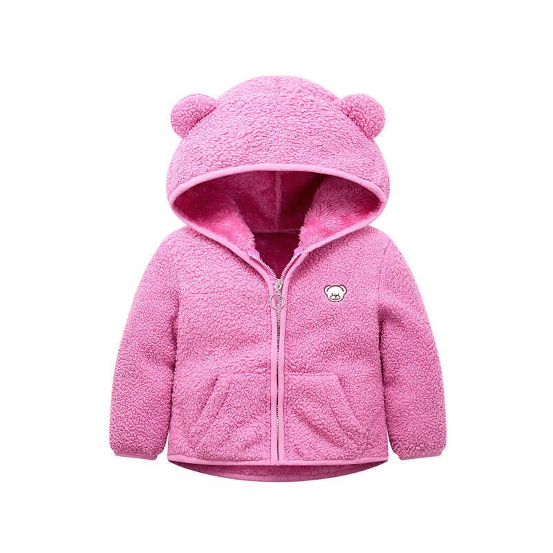 Winter fashion children's jacket woolen thick velvet