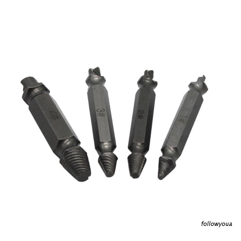 Set 4 mũi khoan tháo gỡ ốc vít hư hỏng hai mặt