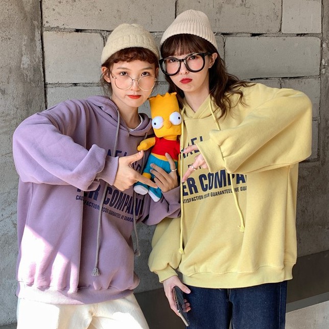 Áo hoodie dài tay phong cách Hàn Quốc năng động trẻ trung dành cho nữ