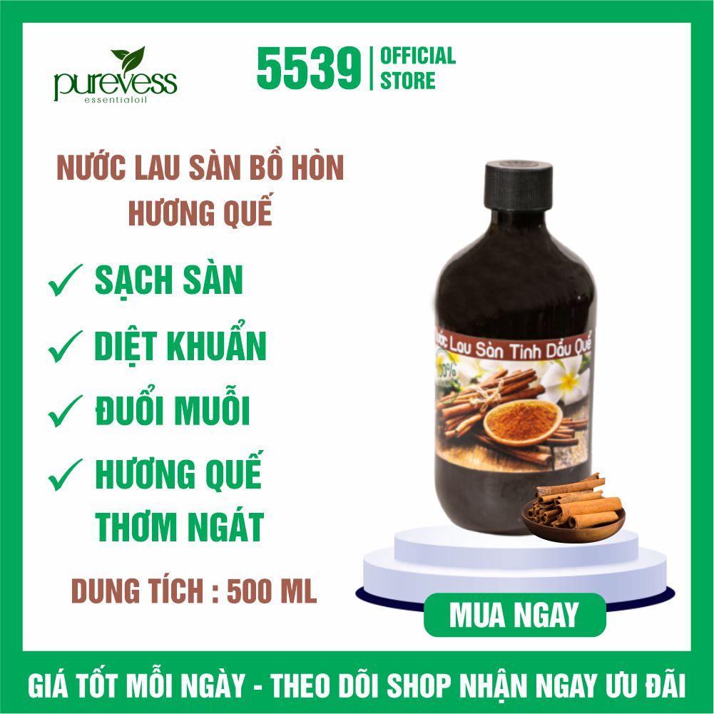 Nước lau sàn sả chanh Purevess 500 ml đánh bay mọi vết bẩn, đuổi muỗi, thơm phòng, tốt cho sức khỏe - Shop 5539