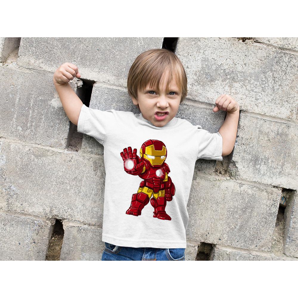 Áo Thun Bé Trai - Chibi Avenger - Iron Man Cao Cấp