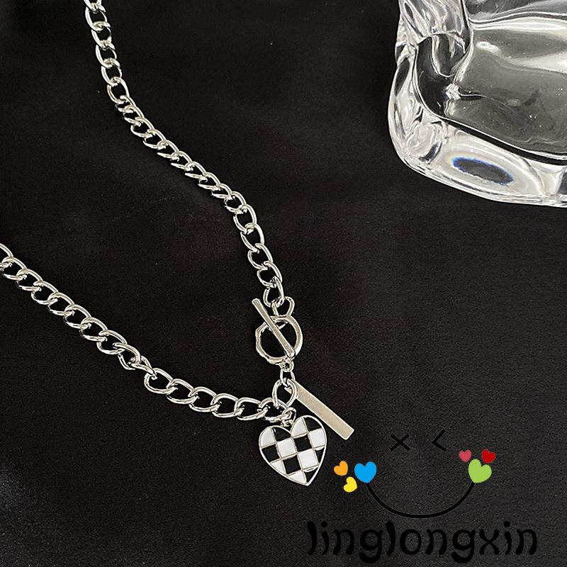 ♧Mi✨Vòng cổ Mặt Hình Bàn Cờ Và Trái Tim Thời Trang Cho Nữ