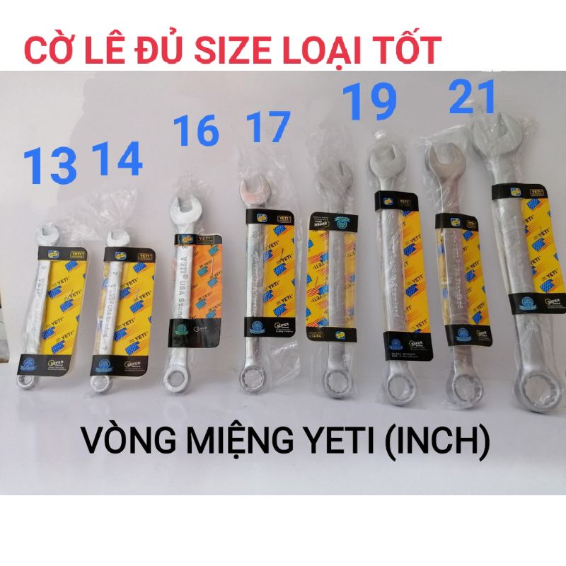 cờ lê -vòng miệng-khóa mở  đủ size 2 đầu loại tốt YETI