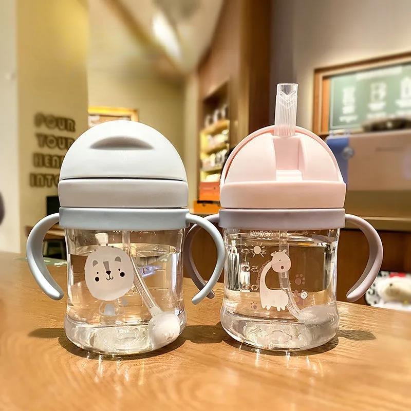 Bình Uống Nước Có Tay Cầm Và Ống Hút Chống Sốc/Rơi Vỡ Dành Cho Trẻ Em 250ml GYL242