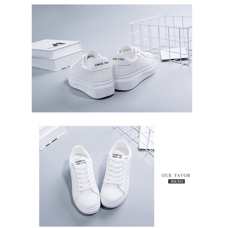 Giày Nữ, Giày Sneaker Nữ G08 Màu Trắng Hot 2021 Phong Cách Hàn Quốc Đi Học Đi Chơi