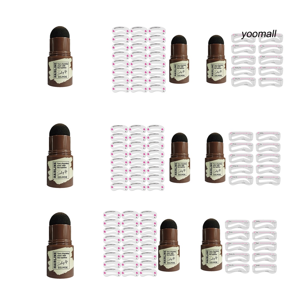 [Hàng mới về] Bộ khuôn kẻ bằng PVC và bột dặm lông mày một bước tối giản dễ sử dụng tiện lợi