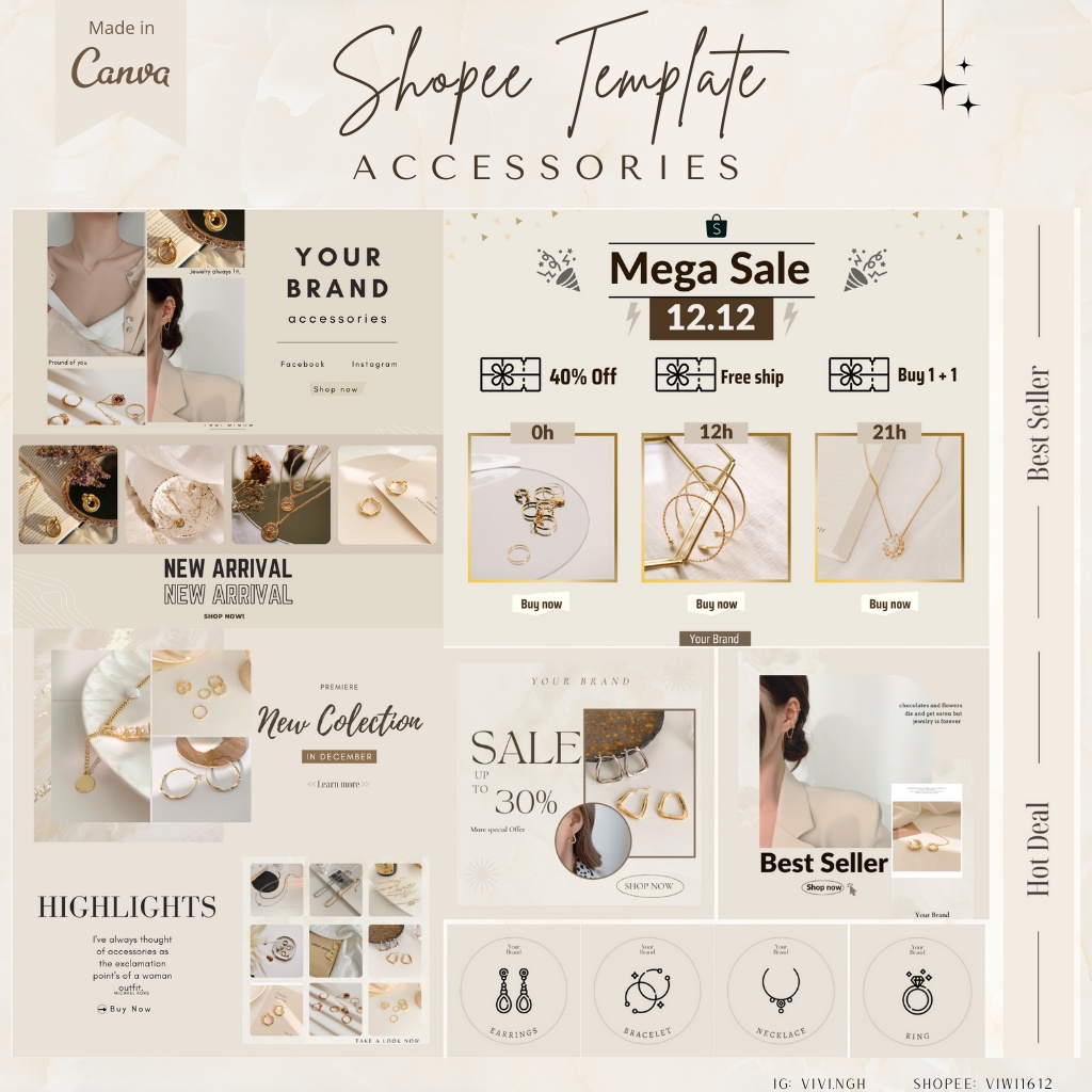 (Template 03) Shopee Template Cho Shop Phụ Kiện, Trang Sức