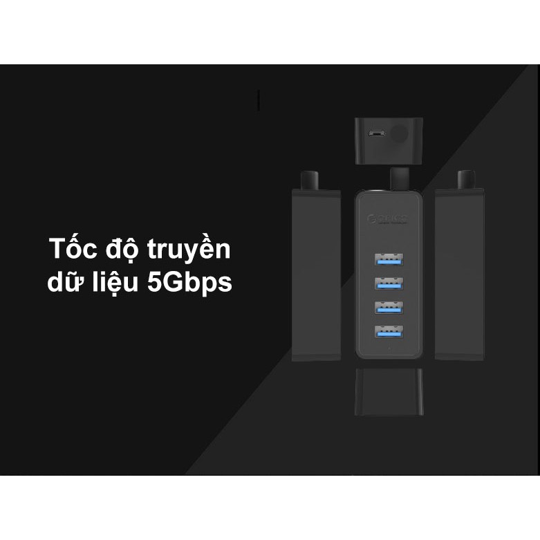 HUB USB 3.0 chia 4 cổng USB 3.0 (Hub USB 3.0) Orico W5P-U3 - Hàng Chính Hãng- Bảo Hành 12 Tháng