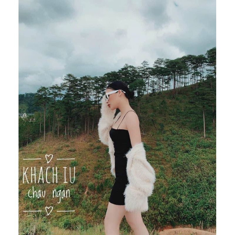 Váy 2 dây trơn ôm body ngắn