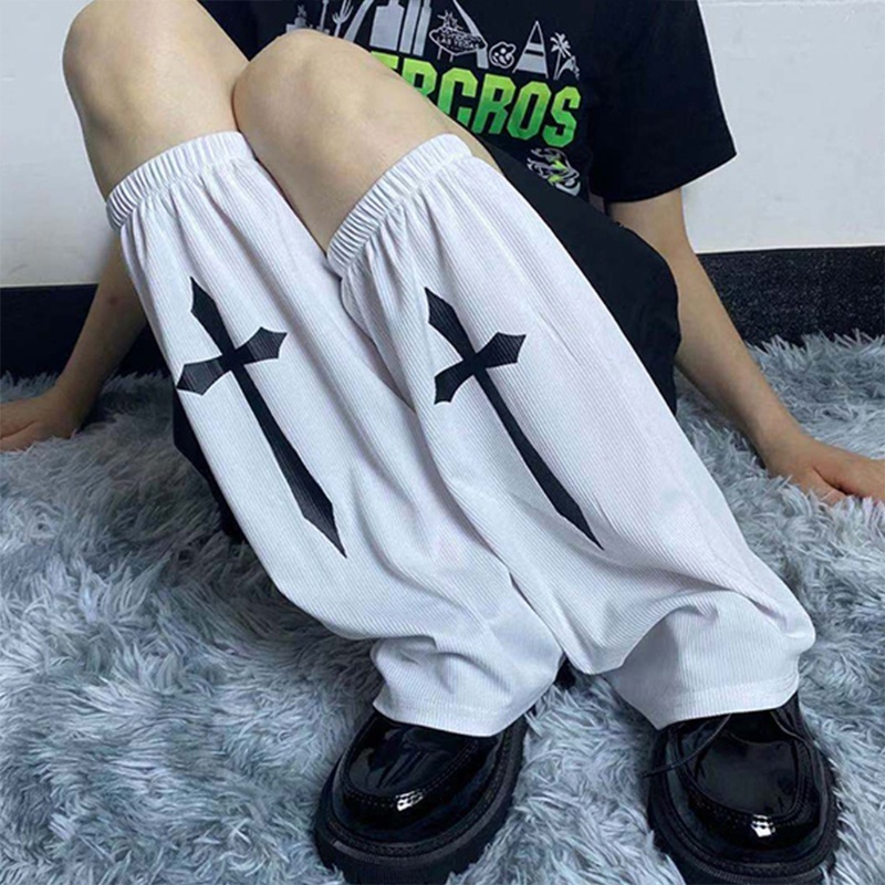 Youyo Vớ Dài Ngang Bắp Chân In Họa Tiết Kiếm Chéo Phong Cách Gothic Punk Harajuku Dành Cho Bạn Nữ