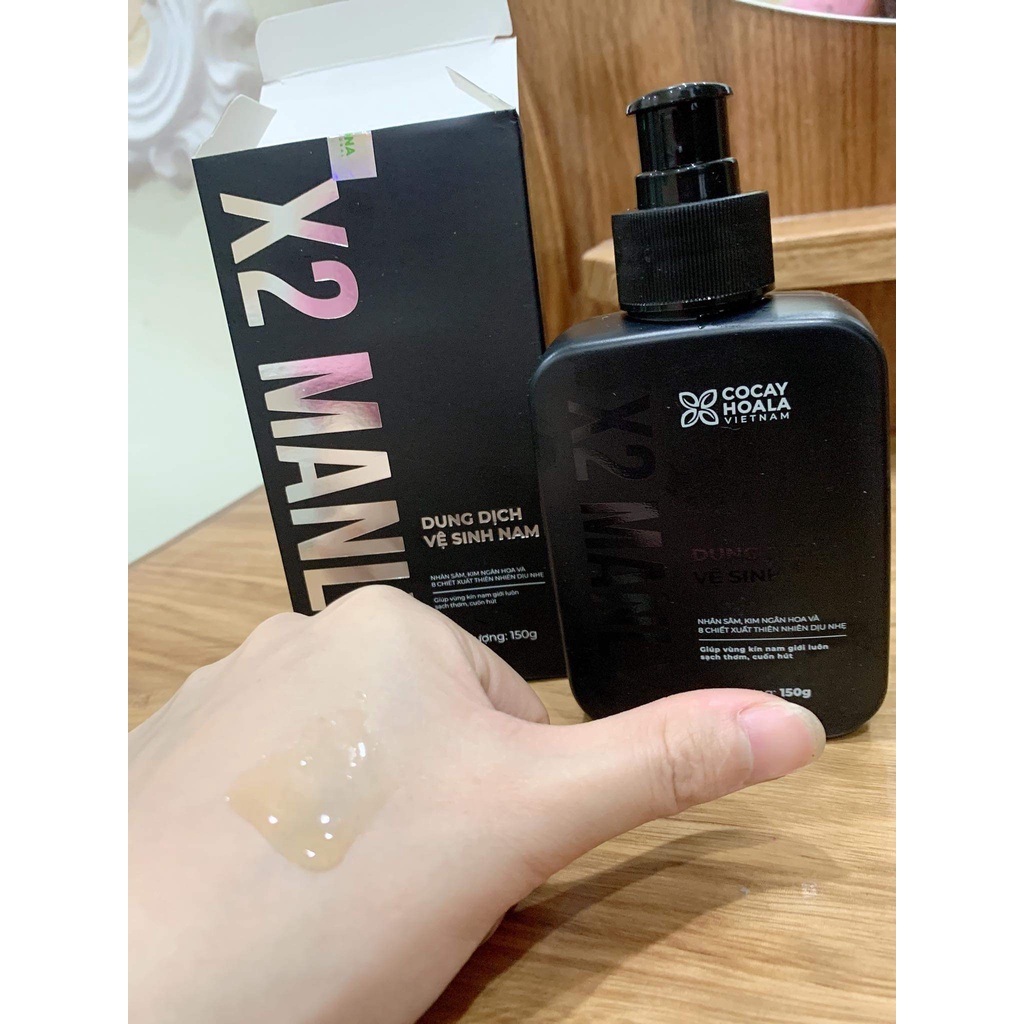 Dung dịch vệ sinh nam giới Gel X2 Manly - Làm sạch tức thì, lưu hương 24h Cỏ cây hoa lá 150ml