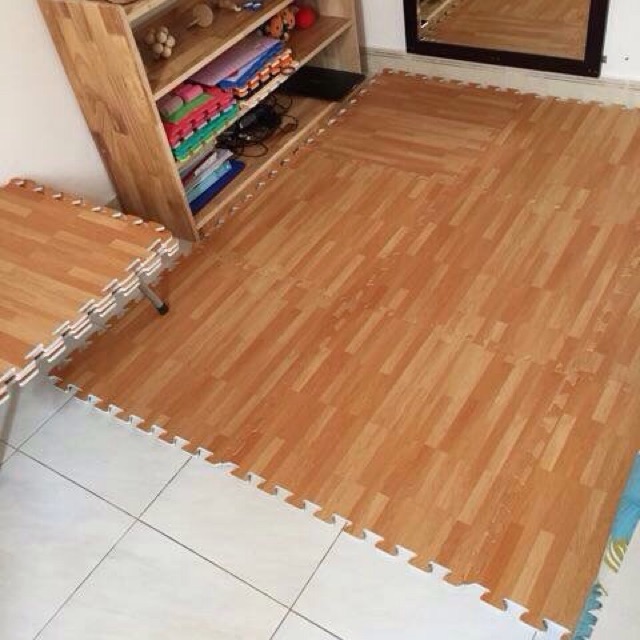 COMPO 2 BỘ THẢM XỐP VÂN GỖ 60x60cm