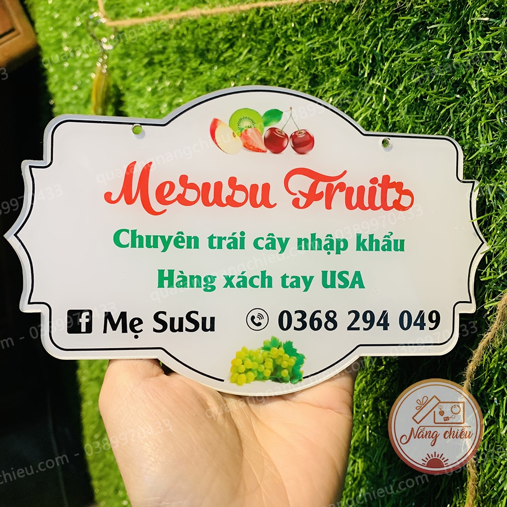 Bảng shop bán hoa quả nhập khẩu, treo shop kinh doanh online, hàng ngoại, chụp ảnh sản phẩm